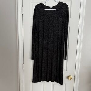 Old Navy Charcoal Long Sleeve Swing Dress